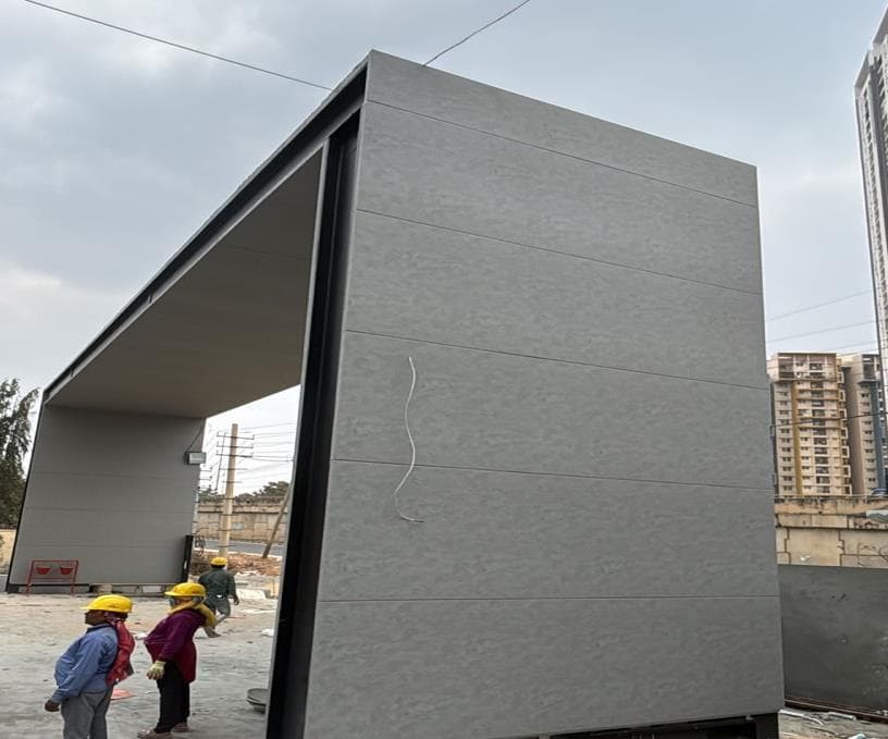 Grey cladding detail